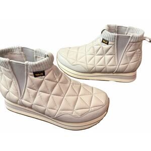 Size 9 Womens Teva Gray Reember Mid Platform Quilted Casual Boots Booties